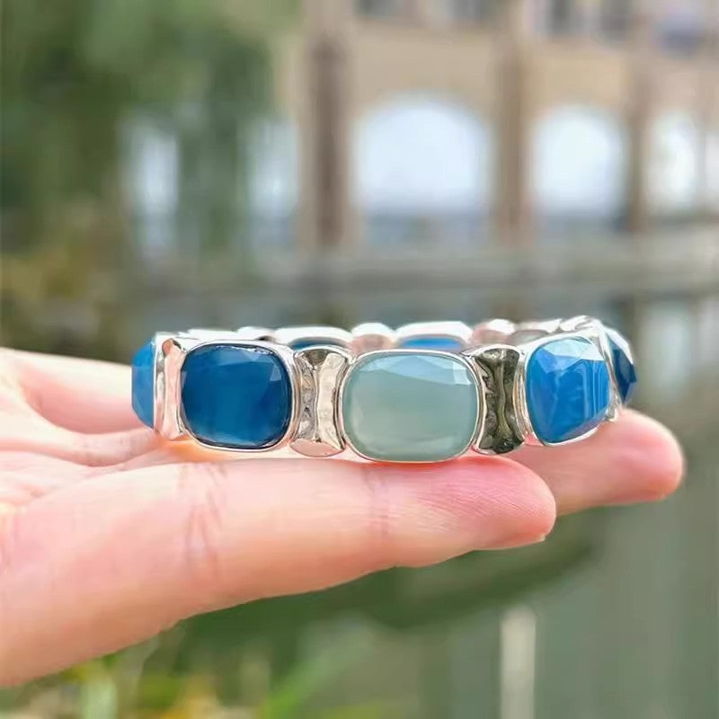 Women's Simple And Versatile Blue Jade Retro Bracelet