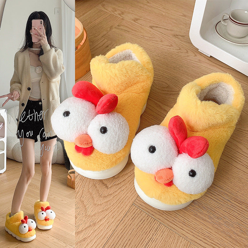 Cute Chick Cotton Slippers Women Winter 2025 New Home Indoor