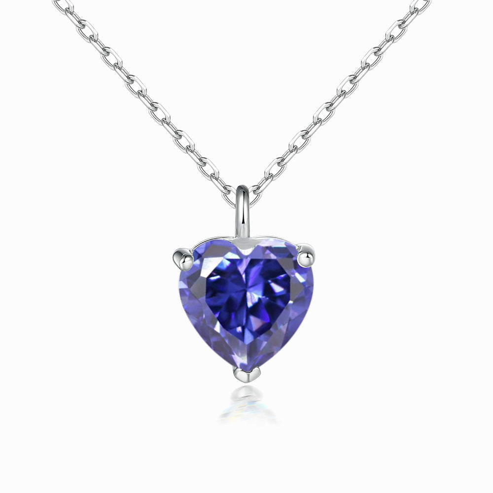 Simple Heart-shaped Zircon Pendant Necklace Versatile