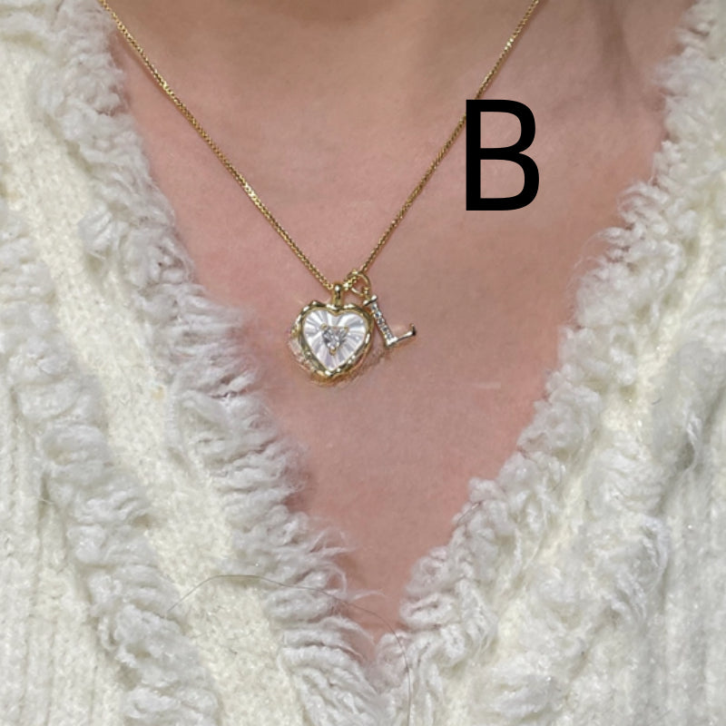 Shimmering Titanium Steel Korean-style Natural Mother-of-Pearl Necklace