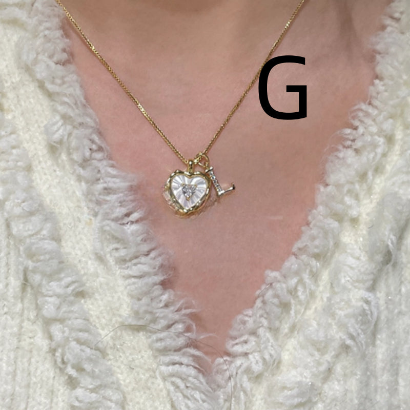 Shimmering Titanium Steel Korean-style Natural Mother-of-Pearl Necklace