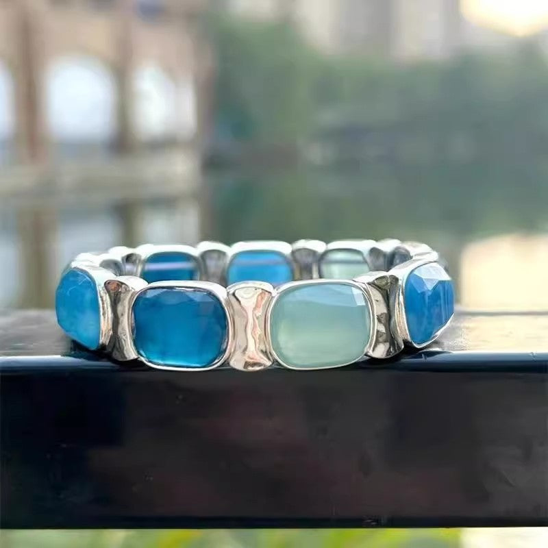 Women's Simple And Versatile Blue Jade Retro Bracelet