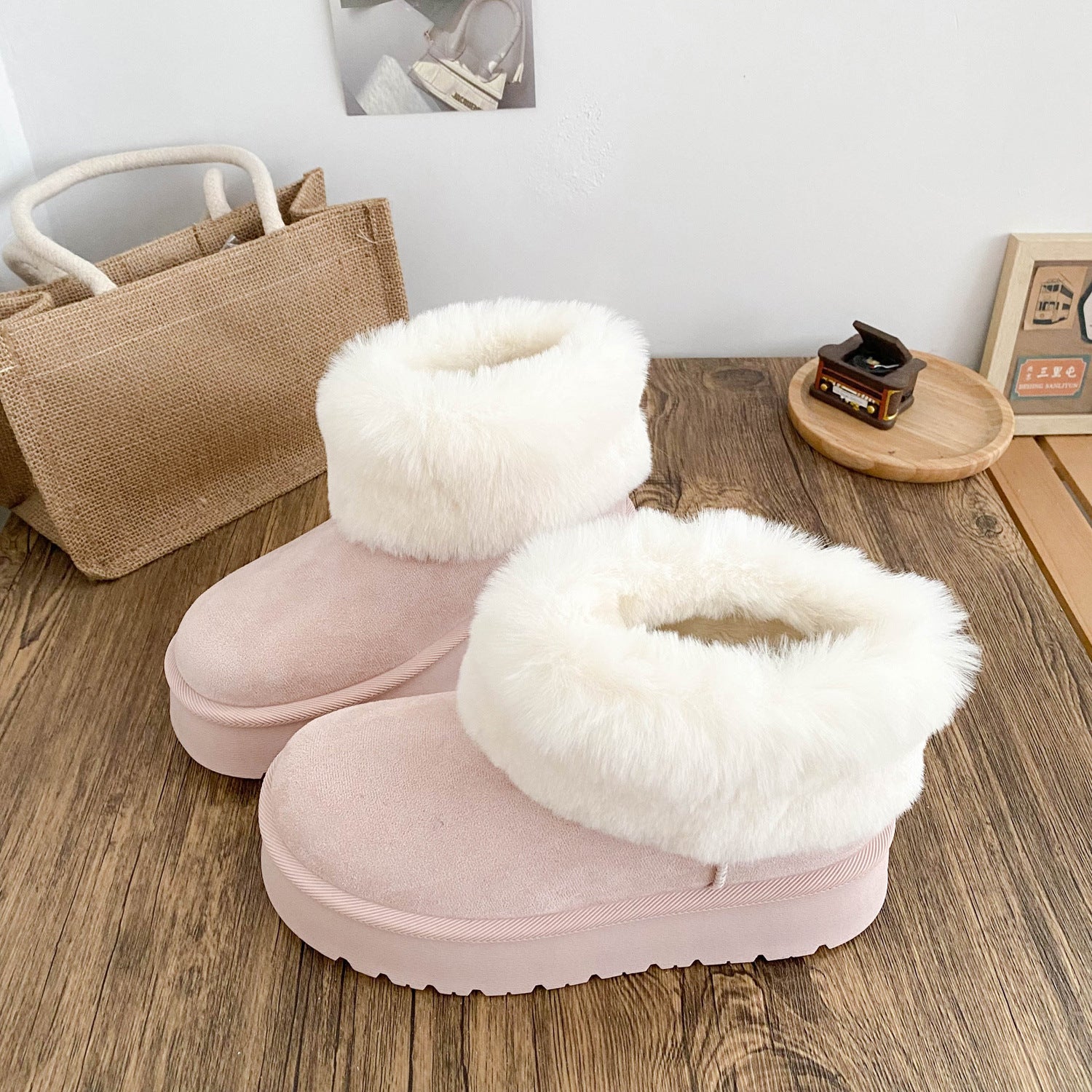 Women's Short-tube Snow Boots With Latex Insoles