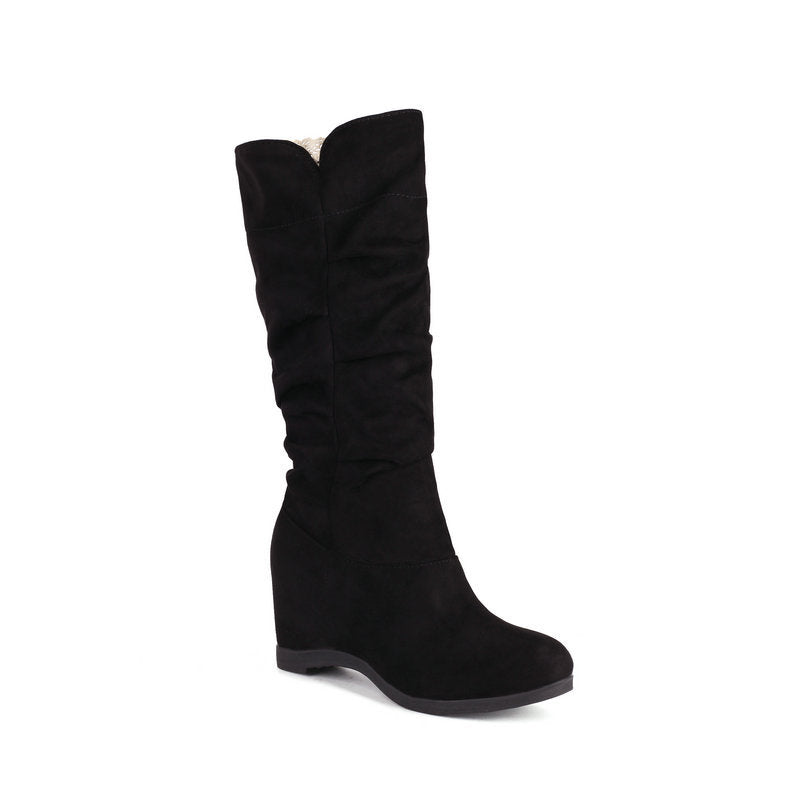 Women's Suede Fabric Platform High-top Boots