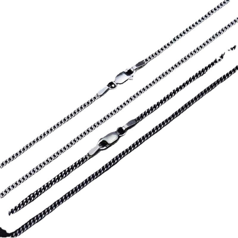Aged-style Necklace 925 Sterling SilverMinimalist Unisex Delicate Cuban Link Chain