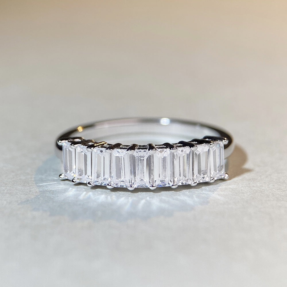 Small Sugar Cube Ring In S925 Silver For Women