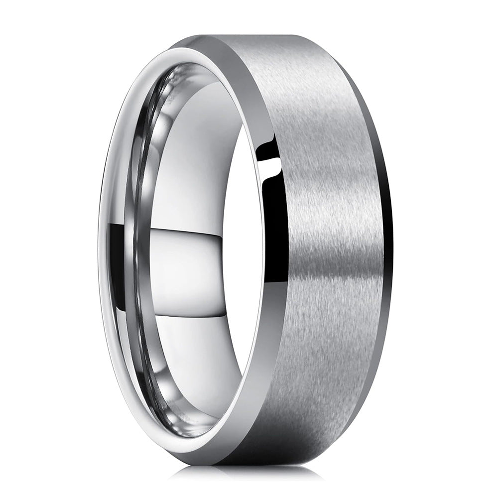 4mm Double-beveled Fashionable Matte Tungsten Steel Stainless Steel