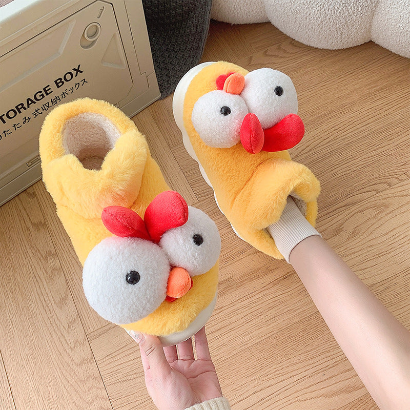 Cute Chick Cotton Slippers Women Winter 2025 New Home Indoor