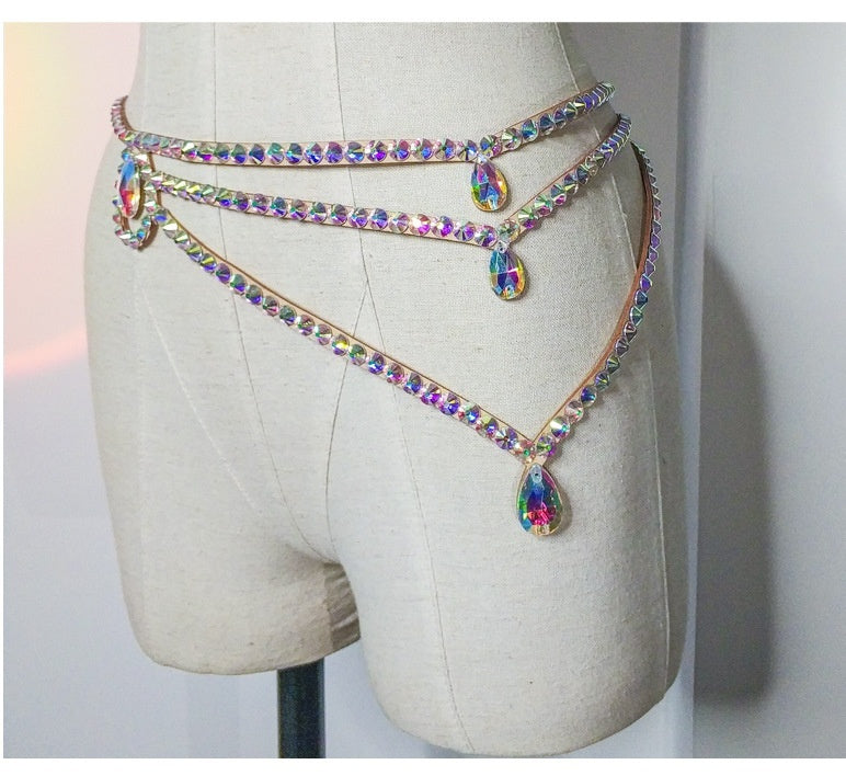 New Belly Dance Waist Chain, Heavy-duty Hot Drilling Oriental Dance Handmade