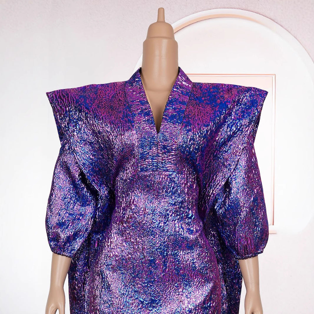 Muslim Figured Cloth Loose Long Robe Women's Clothing Plus Size Dress