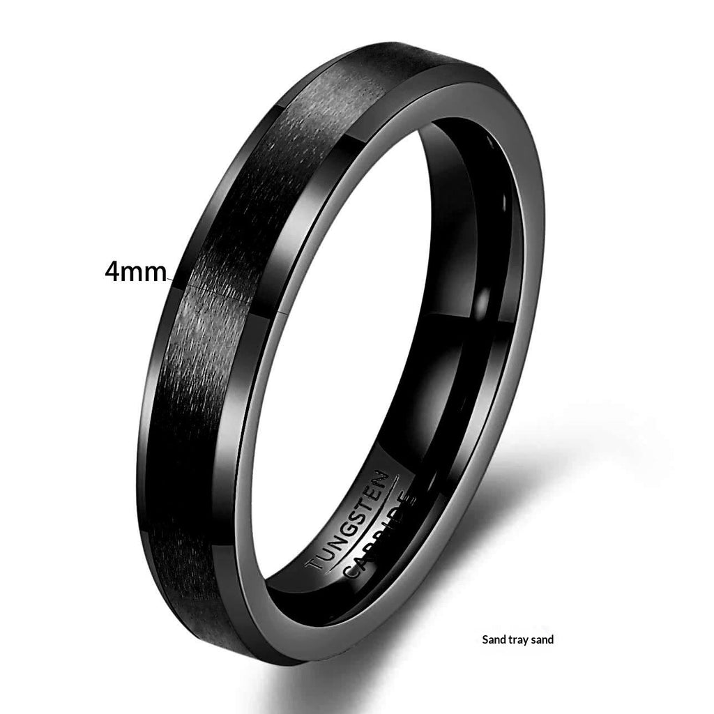 4mm Double-beveled Fashionable Matte Tungsten Steel Stainless Steel