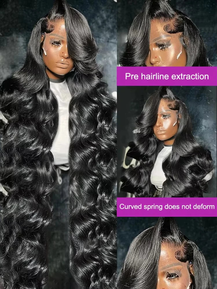30 40Inch Body Wave Human Hair Wigs 13x6 Hd Lace Frontal Wig  Brazilian Water Wave Lace Front Wigs Pre Plucked For Women