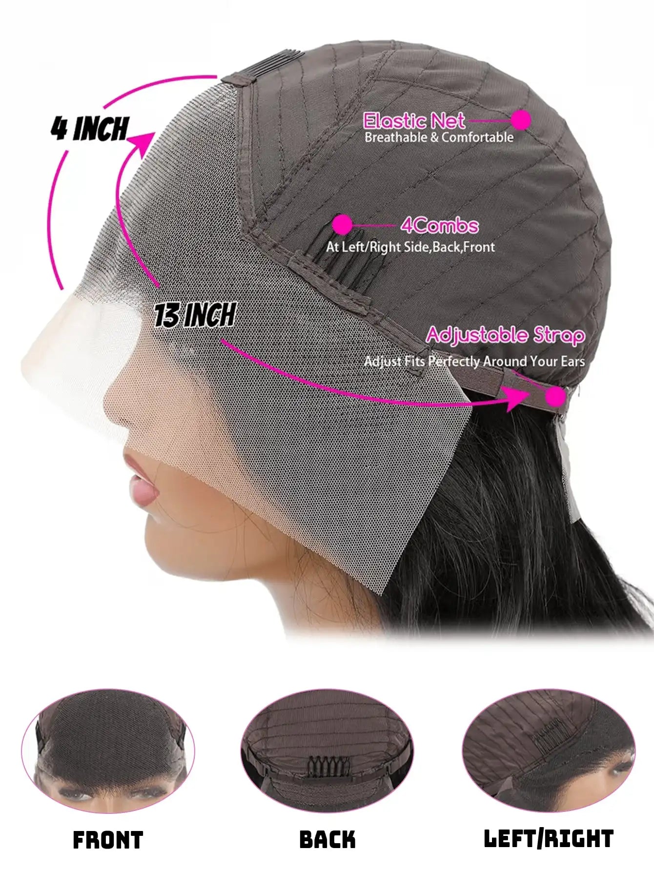 250% 13x4 Curly Lace Frontal Wigs Human Hair 250% Density Deep Wave Lace Front Wig Human Hair Transparent Lace Curly Wigs