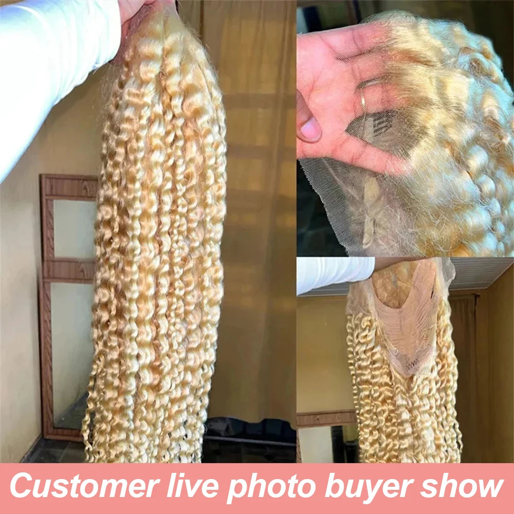 40 Inch Honey Blonde 613 HD Lace Frontal Wig 13x6 Curly Wigs Preplucked Loose Deep Wave Wigs Human Hair 13x4 Lace Frontal Wig