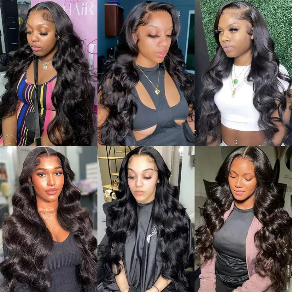 Put On and Go 40inch 250% Density Body Wave Human Hair Wigs 13x4 Lace Frontal Wig Brazilian Hair