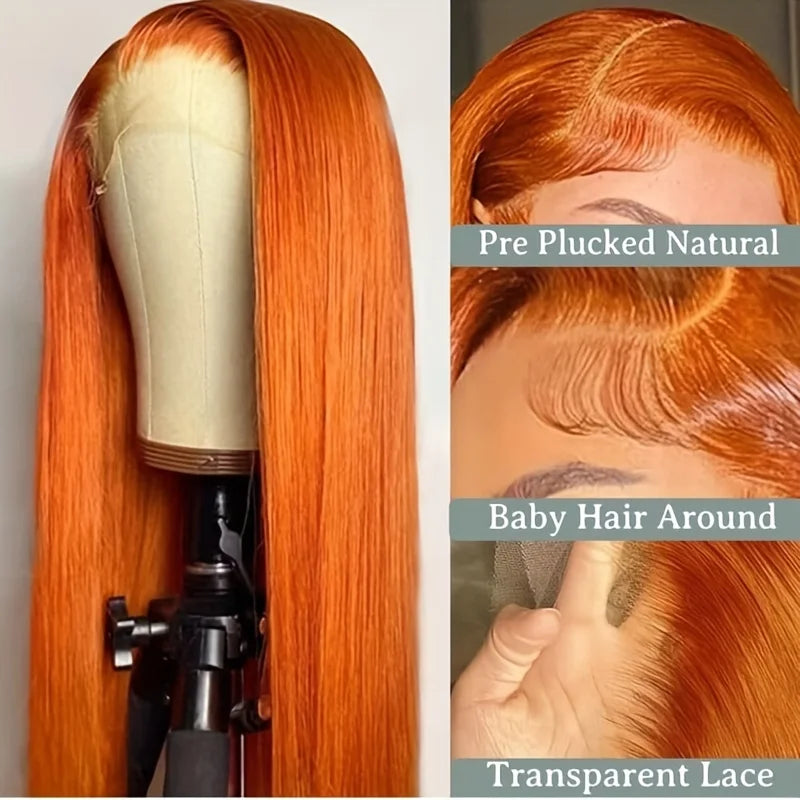 350 Ginger Straight Human Hair Wigs 13X4 13X6 Hd Lace Frontal Wigs 220% Density Preplucked Brazilian Human Hair Wigs For Women