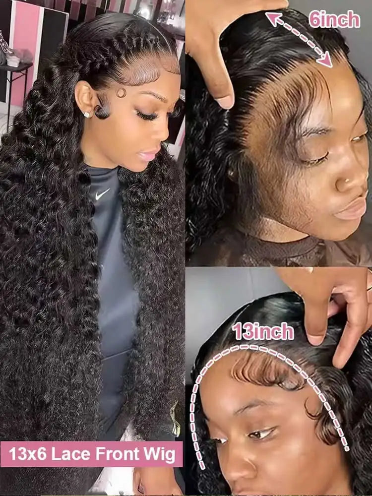 30 40 Inch Water Deep Wave 13x4 13x6 Hd Lace Frontal Wigs Human Hair Brazilian Deep Curly Lace Front Human Hair Wigs For Women