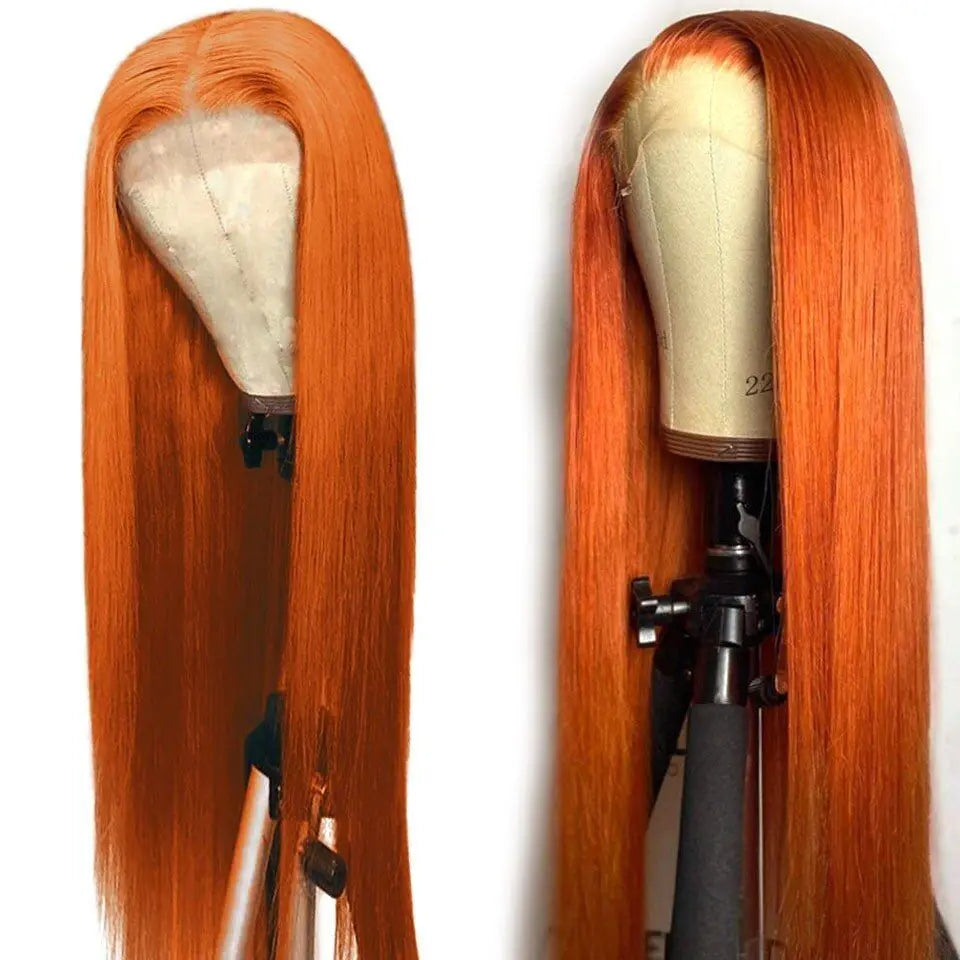 350 Ginger Straight Human Hair Wigs 13X4 13X6 Hd Lace Frontal Wigs 220% Density Preplucked Brazilian Human Hair Wigs For Women