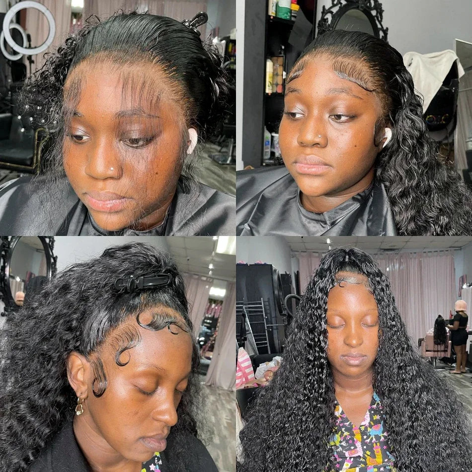 Rosabeauty 30 32 inch Curly Hd Lace Wig 13x6 Human Hair Wig Deep Wave Frontal Wig Brazilian Water Wave Human Hair Wigs For Women