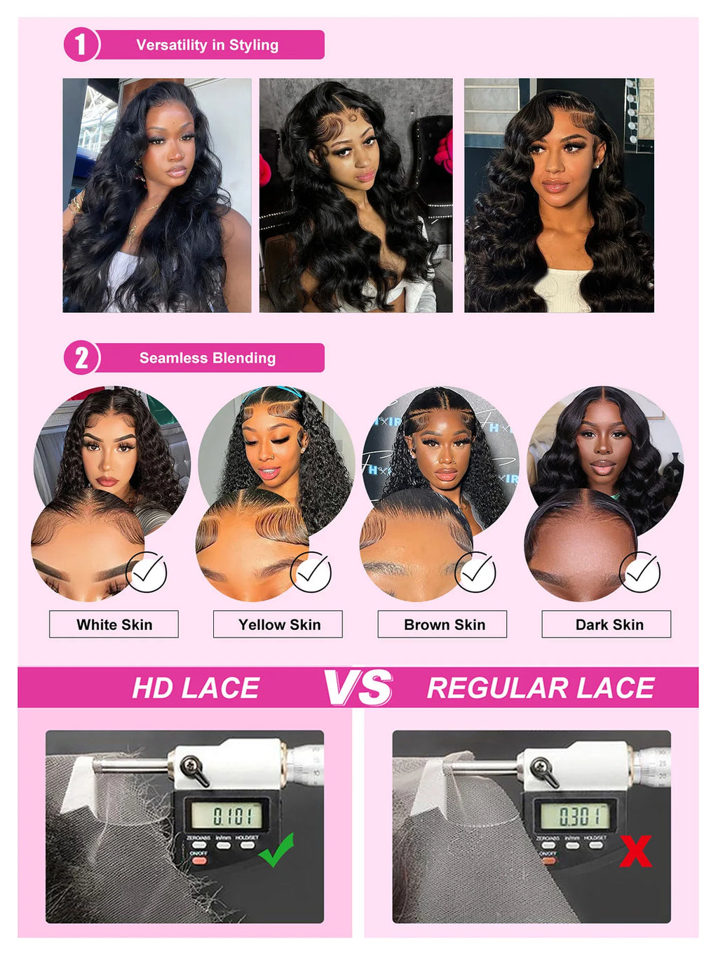 Put On and Go 40inch 250% Density Body Wave Human Hair Wigs 13x4 Lace Frontal Wig Brazilian Hair