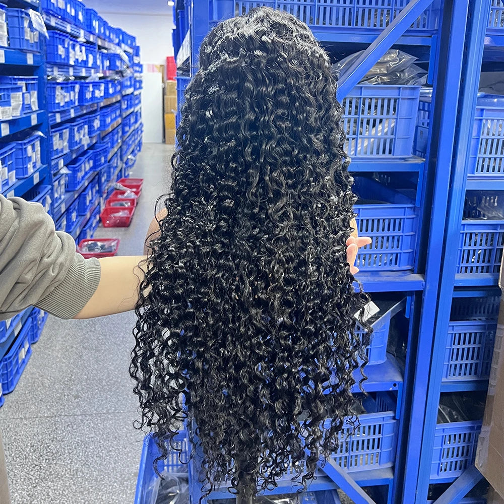 300% Density 40 46 Inch 13x6 HD Loose Deep Wave Lace Frontal Wig Brazilian 13x4 Water Curly Human Hair Wigs For Women Preplucked