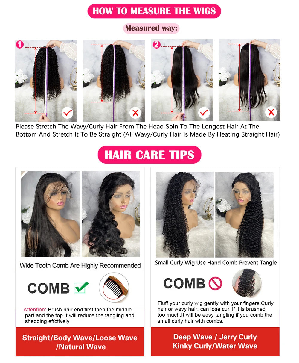 220 Density 30 40 Inch Loose Deep Wave Lace Frontal Wig 13x6 Hd Curly Human Hair Wigs 360 Water Wave Pre plucked Lace Front Wig