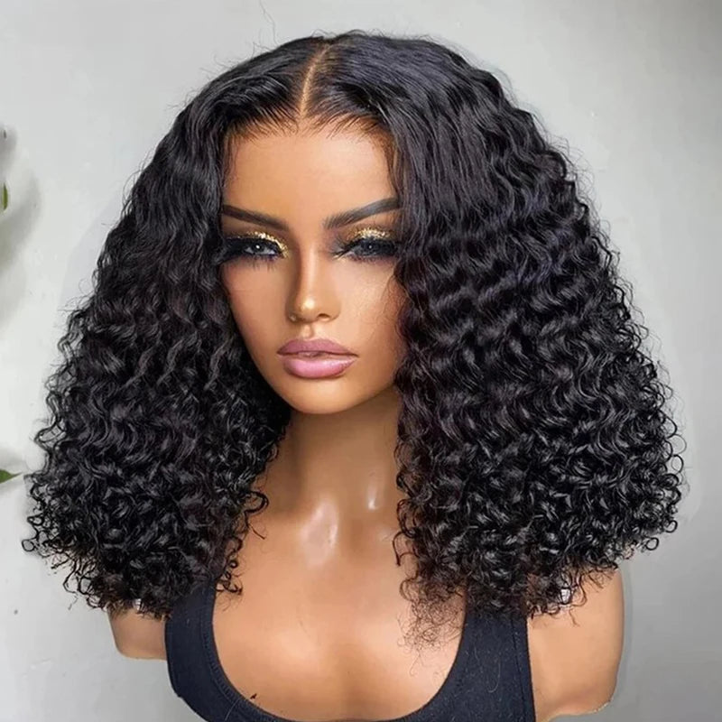 Pre Cut No Glue Deep Wave 13x4 Bob Wigs Curly 5x5 Glueless Wig Human Hair Ready To Go Lace Frontal Wigs For Women Pre Plucked