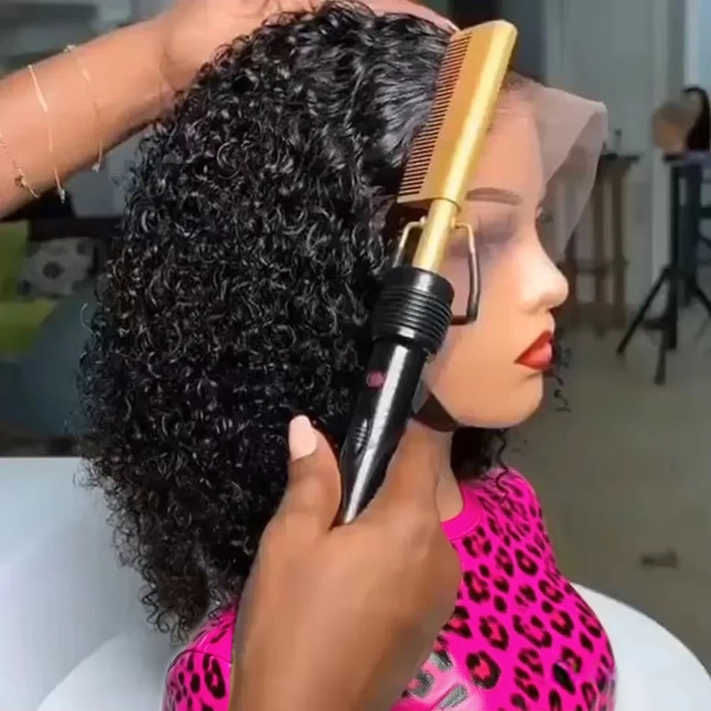 Pre Cut 7x5 Glueless Short bob Wigs Curly Human Hair Wig Deep Wave 13x4 13x6 Lace Front Human Hair Wig 250% HD Lace Frontal Wigs