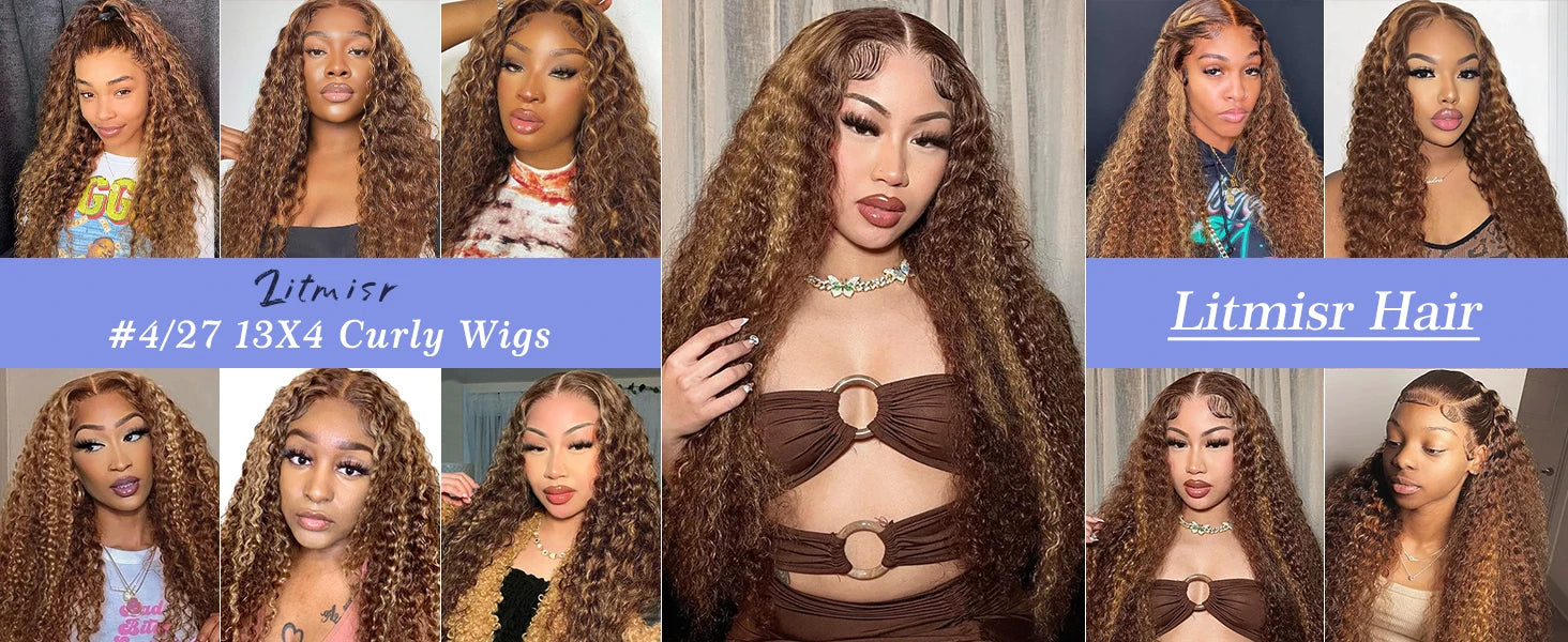 40 Inch Highlight Curly Human Hair Wig Water Wave Lace Frontal wigs Deep Wave 13x6 Hd Lace Front 100% Human Hair Pre Plucked Wig