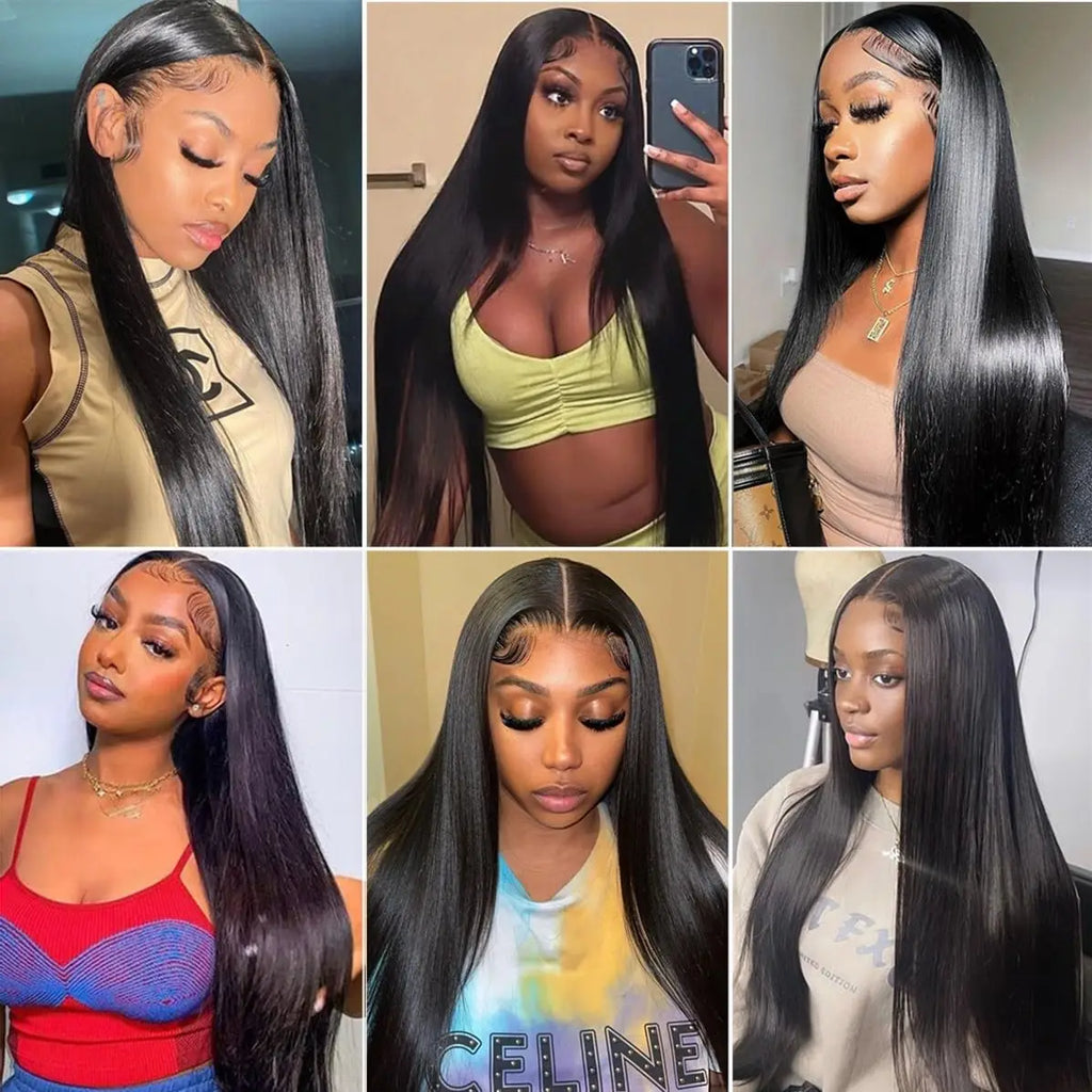 40 42 Inch 13x4 13x6 HD Transparent Bone Straight Lace Front Wigs 250% Brazilian Human Hair Wigs 5x5 Glueless Lace Closure Wigs