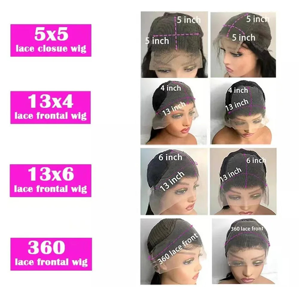 30 38 Inch Body Wave 13x6 HD Lace Frontal Wig Brazilian 13x4 Transparent Lace Front 100% Human Hair Wigs For Women Pre Plucked