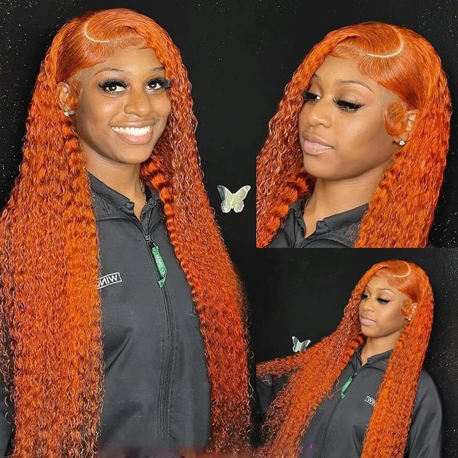 Orange Ginger Curly 13x4 Lace Front Wig Human Hair 13x6 Deep Wave Lace Front Wigs 38 Inch Water Wave Human Hair Wig Pre Plucked