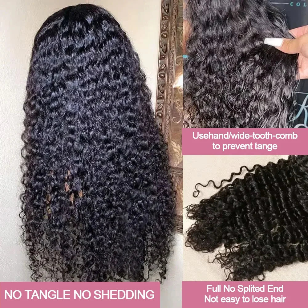300% Density 40 46 Inch 13x6 HD Loose Deep Wave Lace Frontal Wig Brazilian 13x4 Water Curly Human Hair Wigs For Women Preplucked