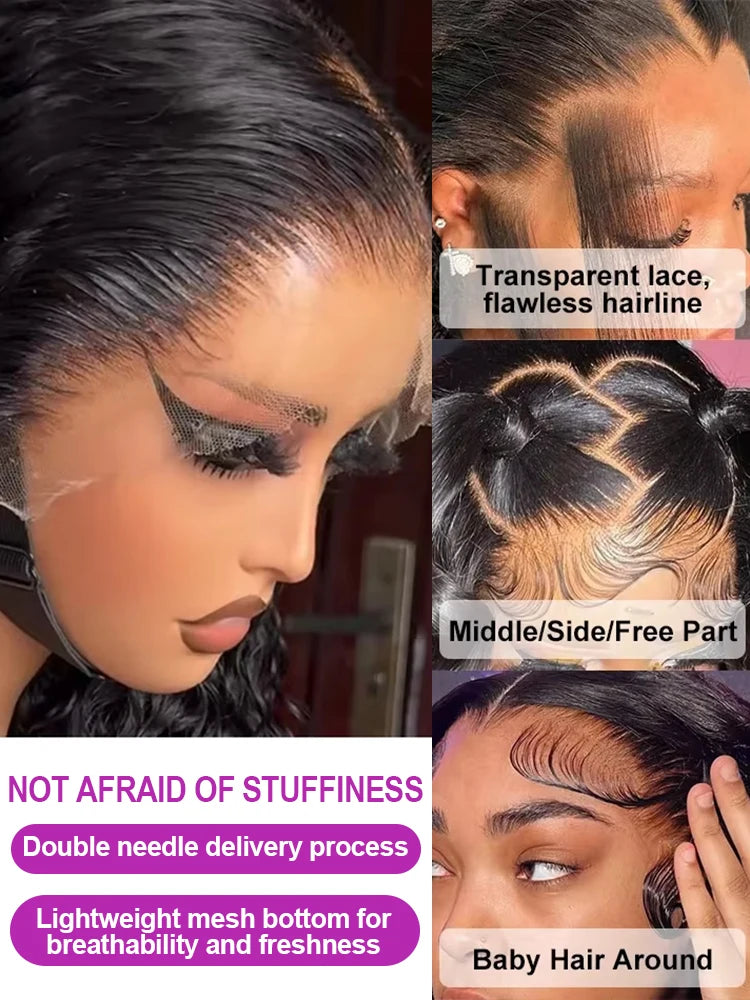 40 Inch HD Loose Deep Wave 13x6 Lace Front Human Hair Wigs Brazilian Curly Water Wavy 13x4 360 Lace Frontal Wigs For Women 250%