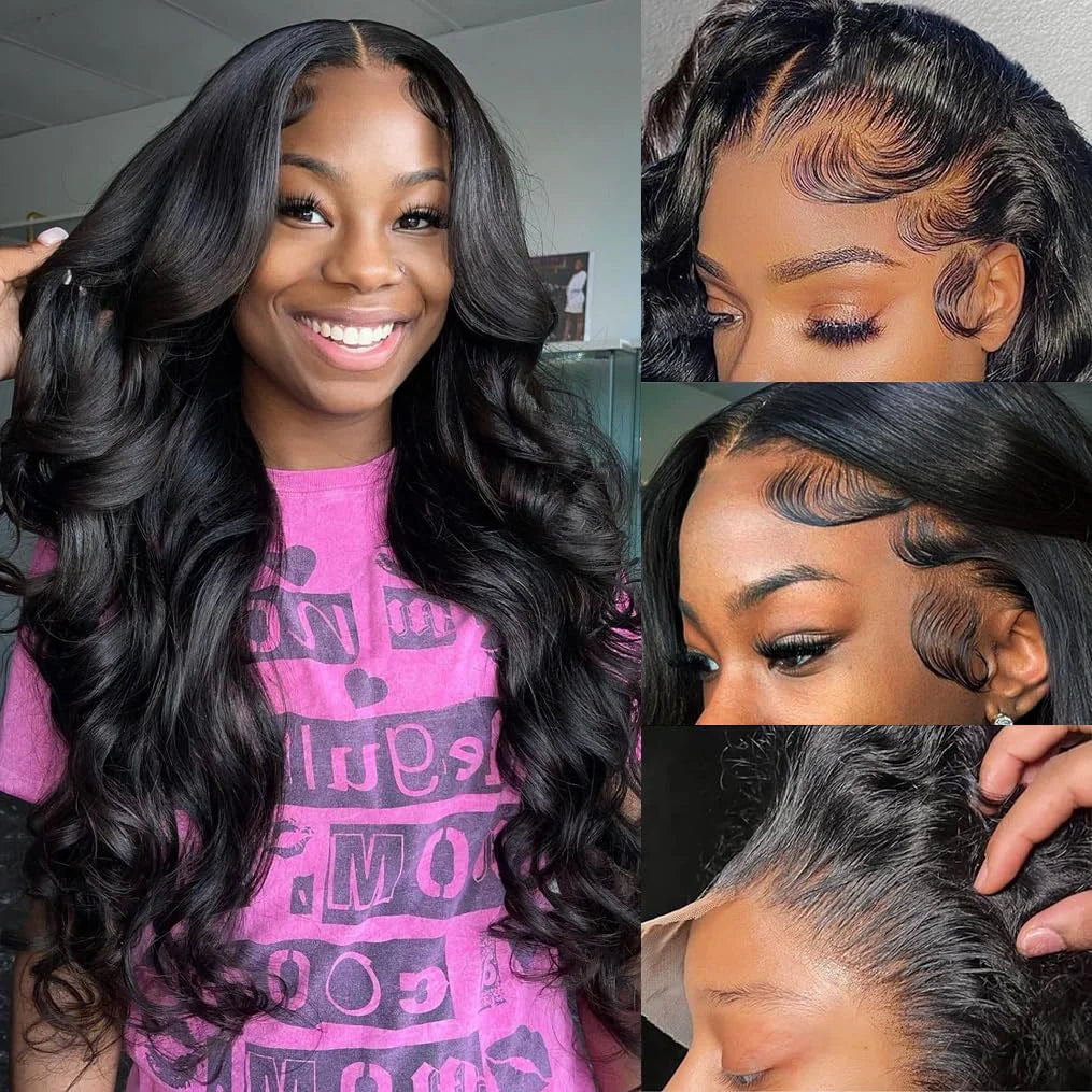 Put On and Go 40inch 250% Density Body Wave Human Hair Wigs 13x4 Lace Frontal Wig Brazilian Hair