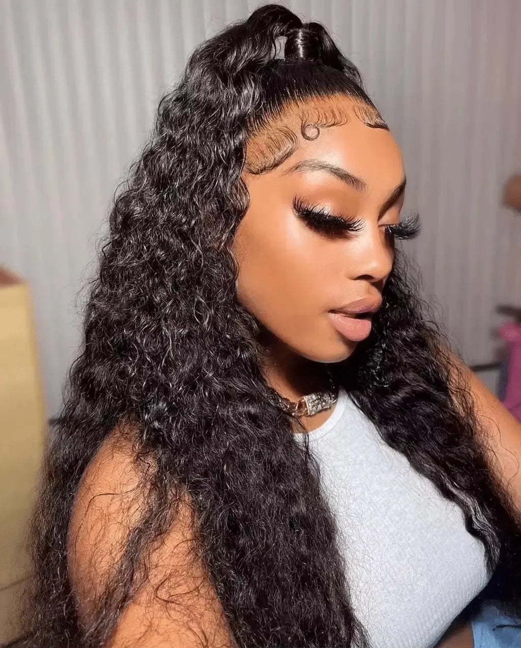 300% Density 40 46 Inch 13x6 HD Loose Deep Wave Lace Frontal Wig Brazilian 13x4 Water Curly Human Hair Wigs For Women Preplucked