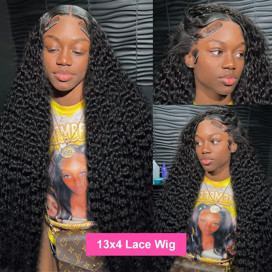 Rosabeauty 30 32 inch Curly Hd Lace Wig 13x6 Human Hair Wig Deep Wave Frontal Wig Brazilian Water Wave Human Hair Wigs For Women