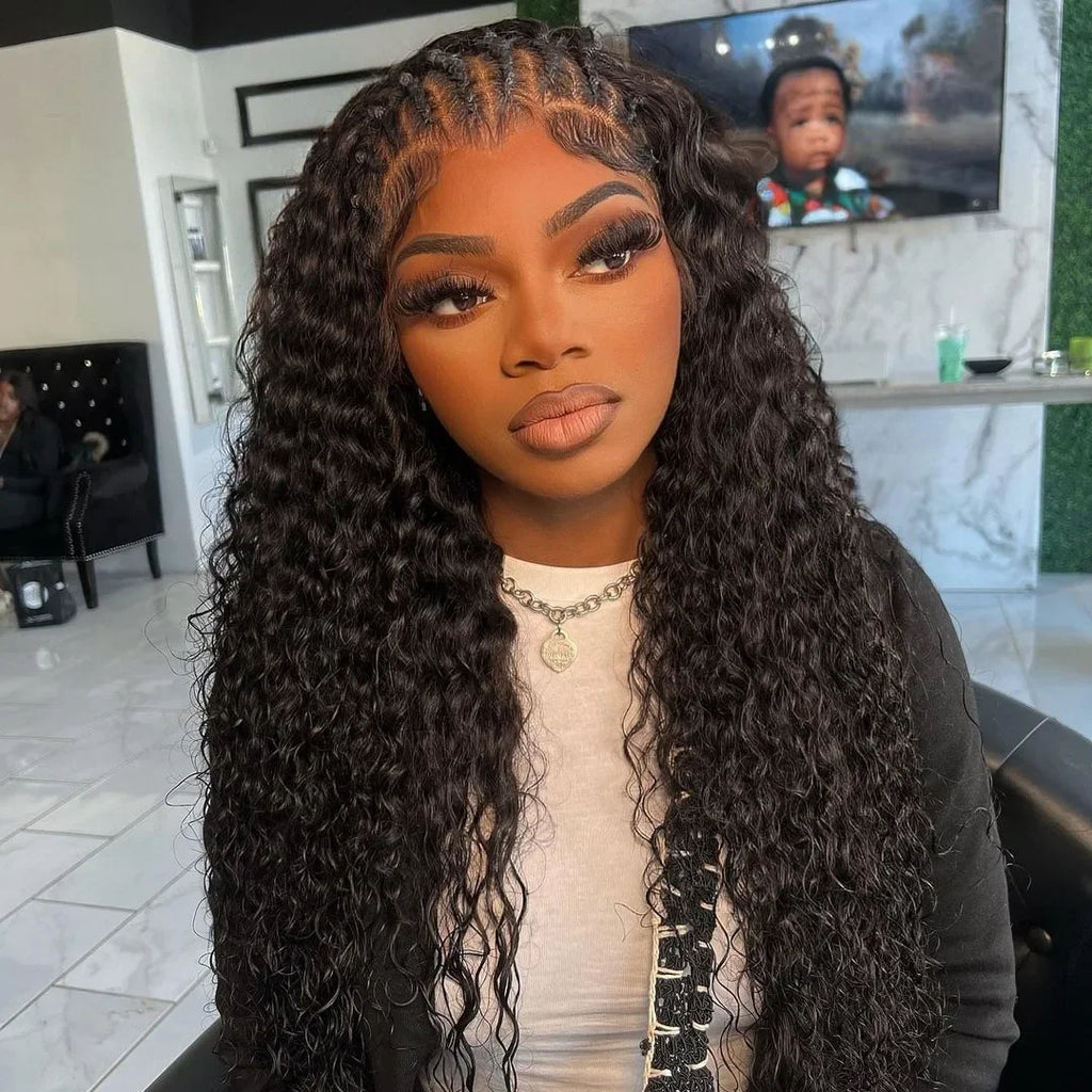 300% Density 40 46 Inch 13x6 HD Loose Deep Wave Lace Frontal Wig Brazilian 13x4 Water Curly Human Hair Wigs For Women Preplucked