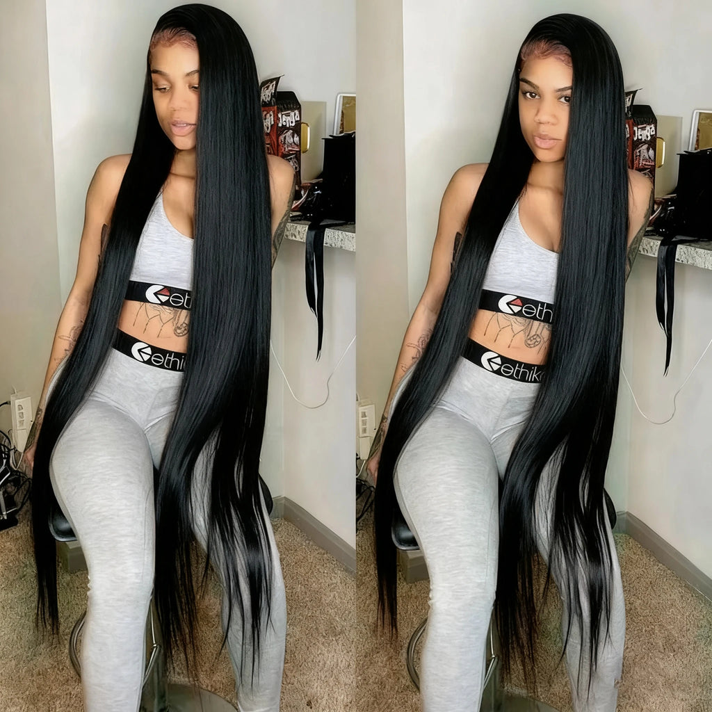 220% Density 30 36 Inch 13x4 13x6 HD Lace Frontal Human Hair Wigs Wear & Go 5x5 Glueless Silky Bone Straight Lace Front Remy Wig