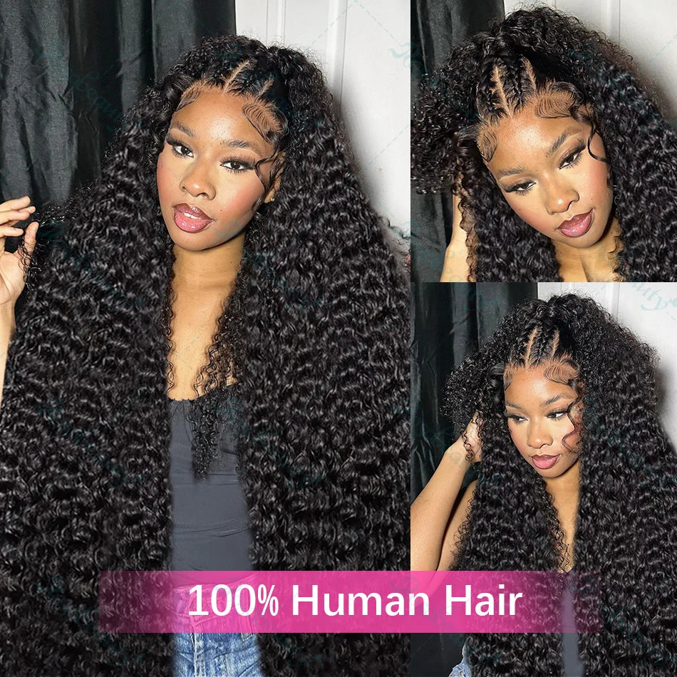 Rosabeauty 30 32 inch Curly Hd Lace Wig 13x6 Human Hair Wig Deep Wave Frontal Wig Brazilian Water Wave Human Hair Wigs For Women