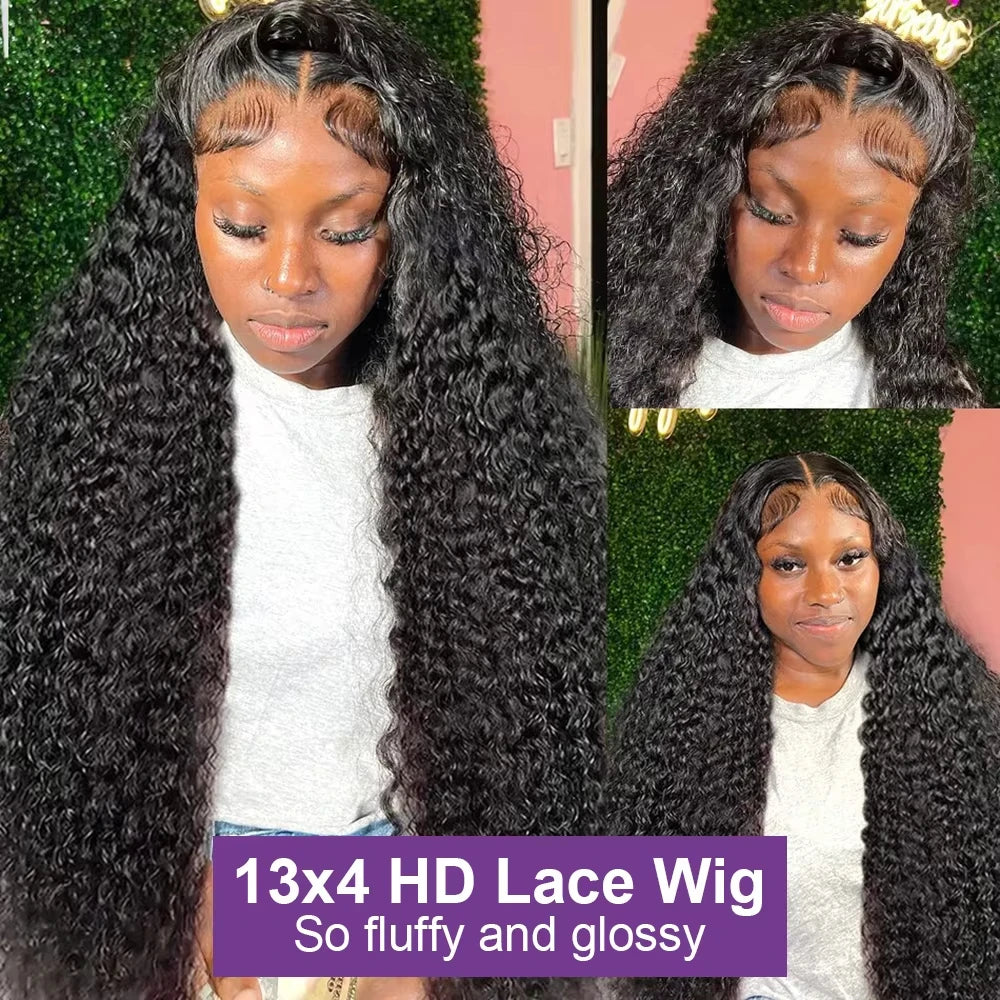 Wewave 13x6 Hd Lace Frontal Wig Water Wave Human Hair Wig Curly Wigs 1b Black Deep Wave Wigs Brazilian Hair Wigs Human Hair