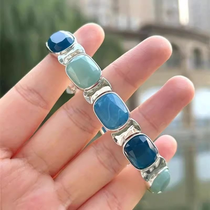 Women's Simple And Versatile Blue Jade Retro Bracelet
