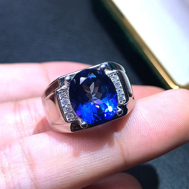 Men's Natural Tanzanite Topaz Ring