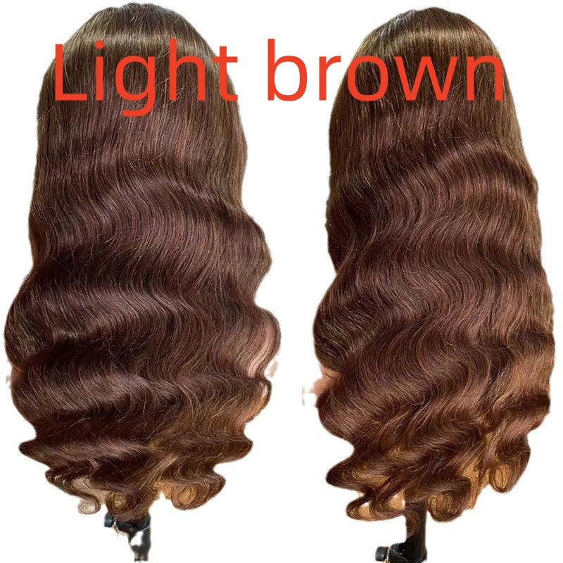 Brown Big Wave Fake Long Curly Wig Head Cover