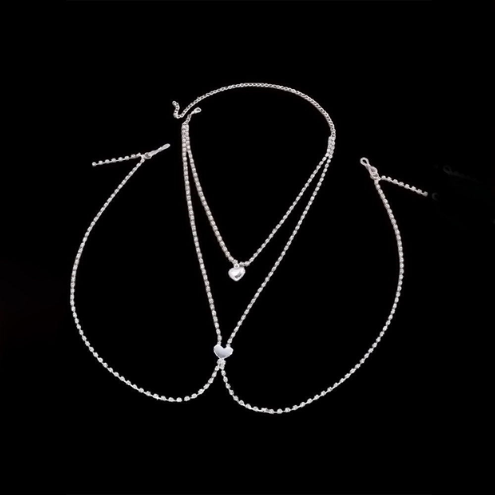 Rhinestone Love Body Chains Accessories