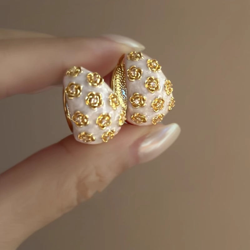 Luxury-yet-affordable Golden-line Tassel Geometric Crystal Earrings