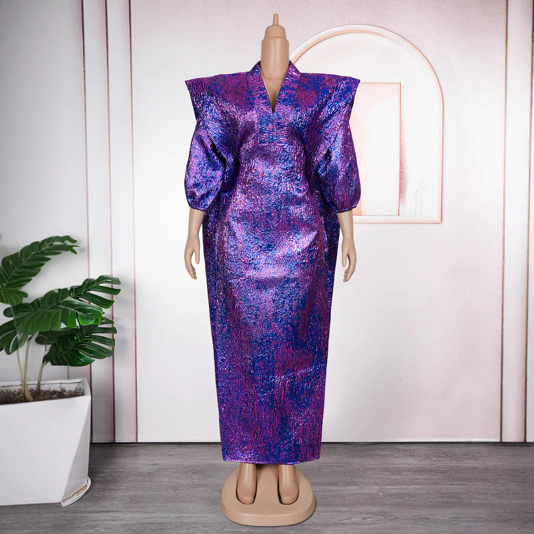 Muslim Figured Cloth Loose Long Robe Women's Clothing Plus Size Dress