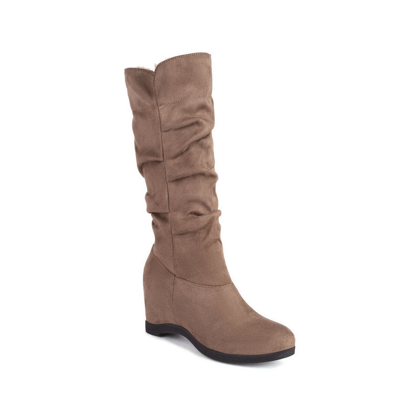 Women's Suede Fabric Platform High-top Boots