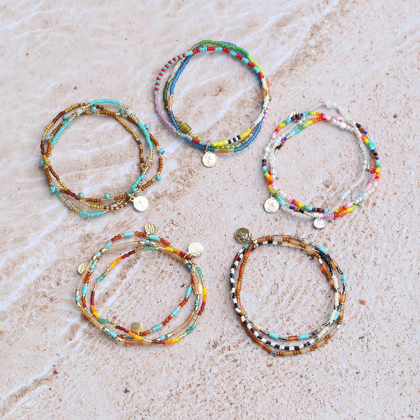 Casual Three-layer Stacked Bracelet For Women