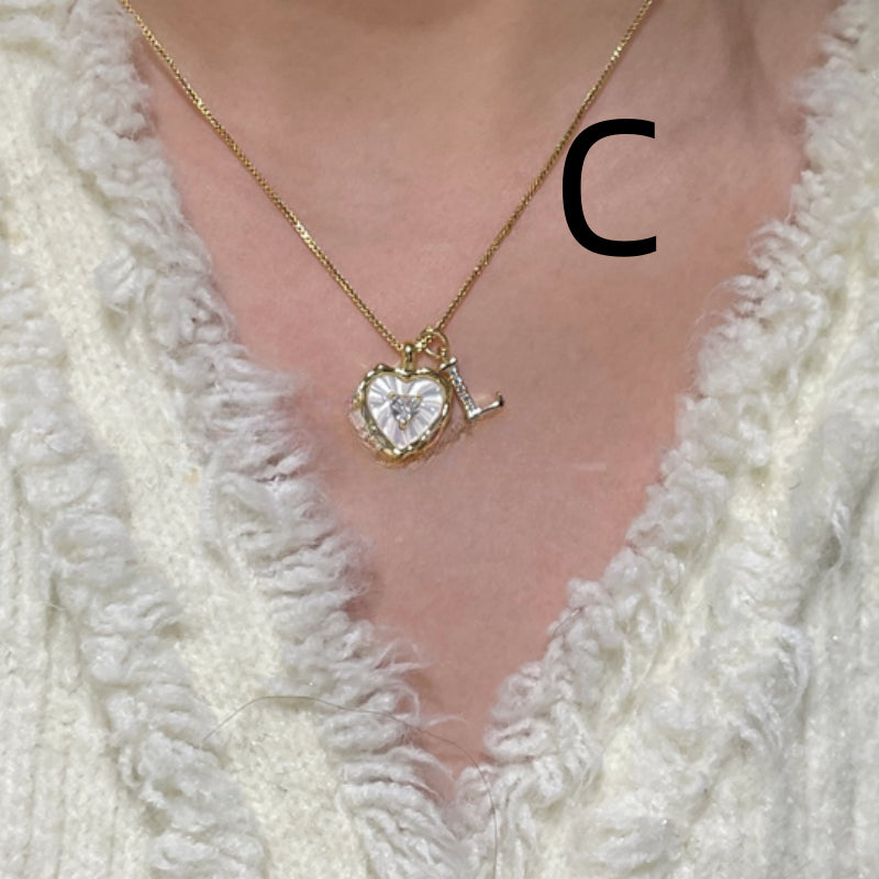 Shimmering Titanium Steel Korean-style Natural Mother-of-Pearl Necklace